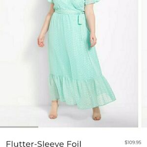 Lane Bryant chiffon foil maxi dress